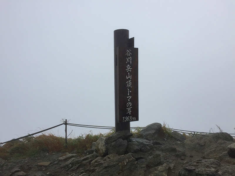 谷川岳山頂トマの耳 (標高: 1,963m)
