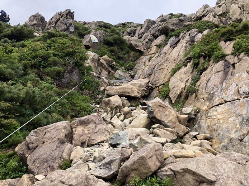 蛇紋岩の岩場
